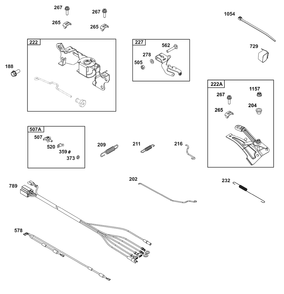 Controls Group Diagram and Parts List for 385447-0008-B5 200000 - 399999 Briggs and Stratton Engine